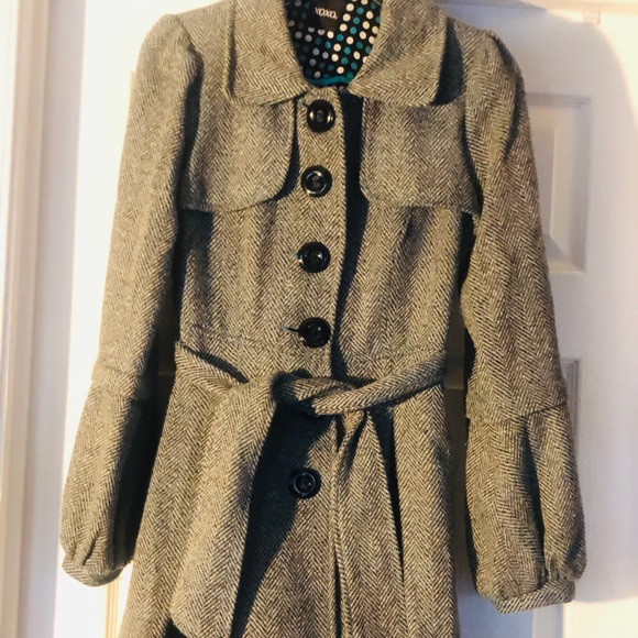 XOXO trench coat with lantern sleeves M - Picture 6 of 8